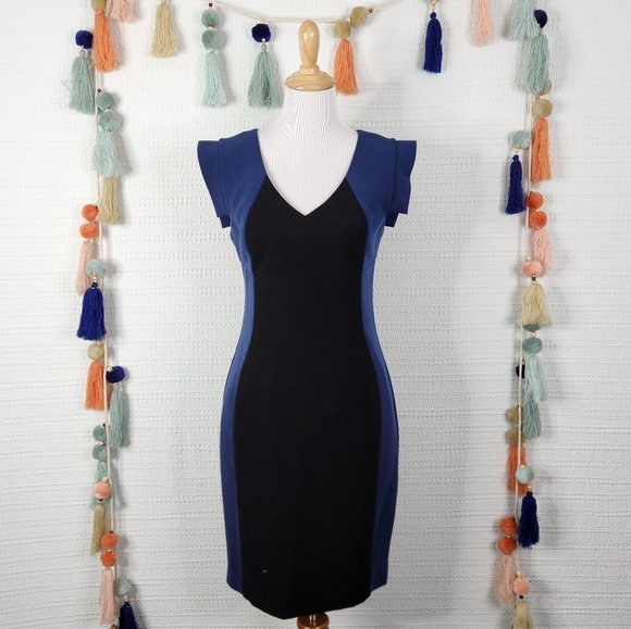 Black Halo Blue and Black Dress - Picture 1 of 6